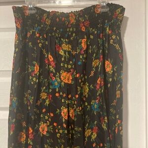 Johnny Was silk wide leg floral pants XL